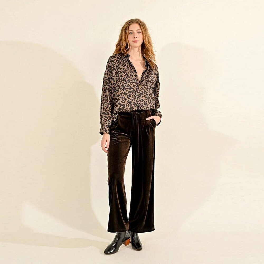 Theory Tara Chocolate Flared Pants Size 8